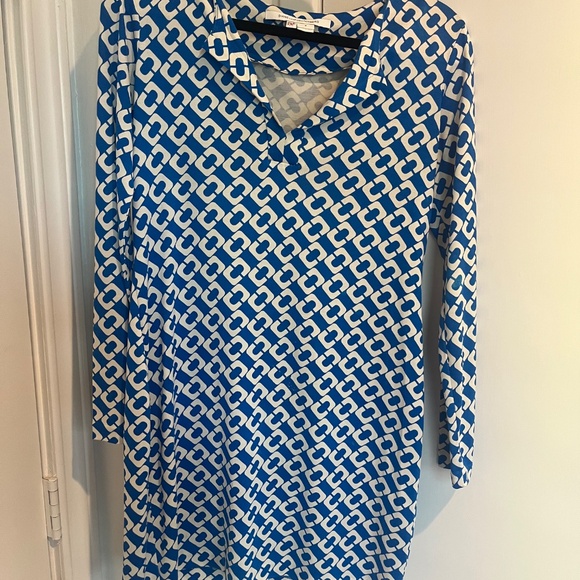 Diane von Furstenberg geometric long sleeve mini - Picture 2 of 6
